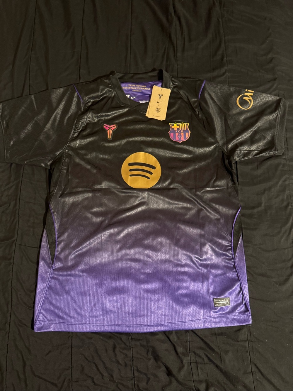 Fc Barcelona men’s away kit Black & Purple Soccer Jersey with Gold Accents